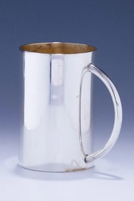 A LARGE STERLING SILVER WASHING CUP BY BIER SILVERSMITHS.