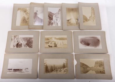 A GROUP EARLY PHOTOGRAVURES OF YELLOWSTONE NATIONAL PARK. Each one depicts a different site of natur