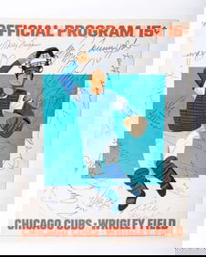 AN AUTOGRAPHED PROGRAM FROM THE JUNE 5, 1973 DODGER VS CUBS GAME. Featuring signatures from Walter A