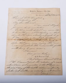 A LETTER FROM CIVIL WAR GENERAL OTIS HOWARD TO GENERAL CRAWFORD IN GETTYSBURG. Dated March 24, 1882.