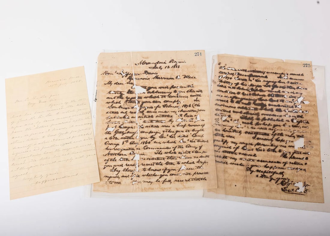 A LETTER FROM JEFFERSON DAVIS TO MR C. F. LEE. Dated July 21, 1888 in Mississippi.Autographed Letter (1 of 1)