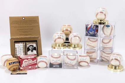 A COLLECTION OF AUTOGRAPHED MAJOR LEAGUE BASEBALLS. Including: Johnny Mize, Dennis Eckersley, Jim Bu