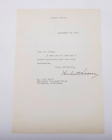 HERBERT HOOVER (1874 - 1964). Thirty-first president of the United States, serving from 1929 to 1933