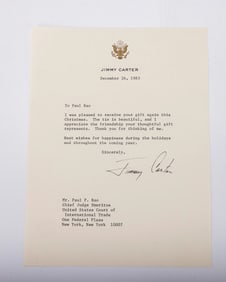 JIMMY CARTER (1924 - 2024). Thirty-ninth president of the United States serving from 1977- 1981. A m