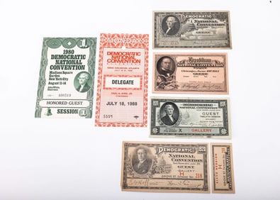 COLLECTION OF TICKETS TO POLITICAL NATIONAL CONVENTIONS. Including the 1912 Republican National Conv