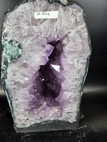 AMETHYST CATHEDRAL GEODE WITH POLISHED EDGES