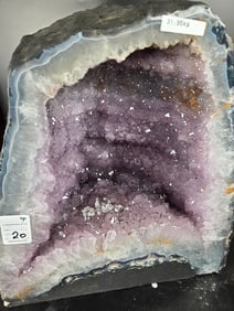 AMETHYST CATHEDRAL GEODE WITH POLISHED EDGES