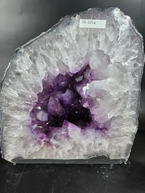 AMETHYST CATHEDRAL GEODE WITH POLISHED EDGES