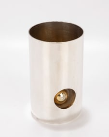 75. A STERLING SILVER BEAKER BY CARMEL SHABI. Israel, 199. In modernist form with Shabi style tunnel