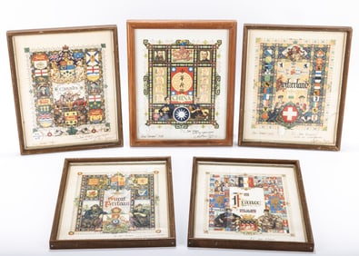 116. A GROUP OF FIVE PRINTS BY ARTHUR SZYK. New Canaan, 1948. Each depicts a different country