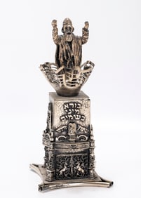 132. A STERLING SILVER SPICE TOWER BY HERSHEL PIKKAR. Crown Heights, c. 1990. Exceptionally ornate