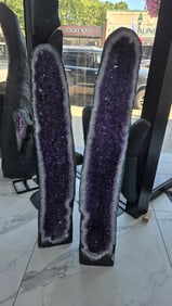 A MAGNIFICENT PAIR OF AMETHYST CATHEDRALS