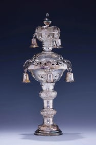 AN EXCEPTIONALLY LARGE SILVER TORAH ORNAMENT VIENNA, C. 1890