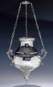 A MONUMENTAL SOLID SILVER ETERNAL LIGHT FOR AN ARON KODESH