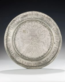 AN EARLY PEWTER SEDER TRAY. Germany, c.1780.