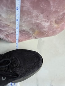 A MASSIVE POLISHED ROSE QUARTZ SPECIMEN.