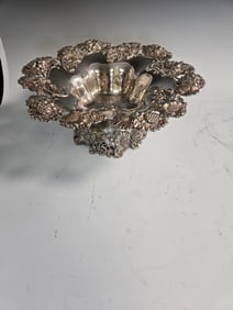 A MAGNIFICENT STERLING SILVER CHRYSANTHEMUM BOWL DOMINICK AND HAFF