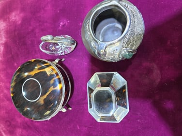 A GROUP OF STERLING SILVER DESK OBJECTS