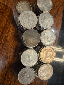 91 SILVER DOLLARS PEACE AND MORGAN