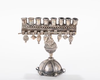 A SMALL HANDMADE HANUKKAH LAMP. Probably Israel, modern.