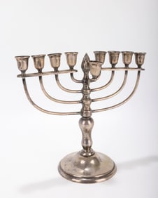 AN 800 SILVER HANUKKAH MENORAH. Germany, c. 1900.