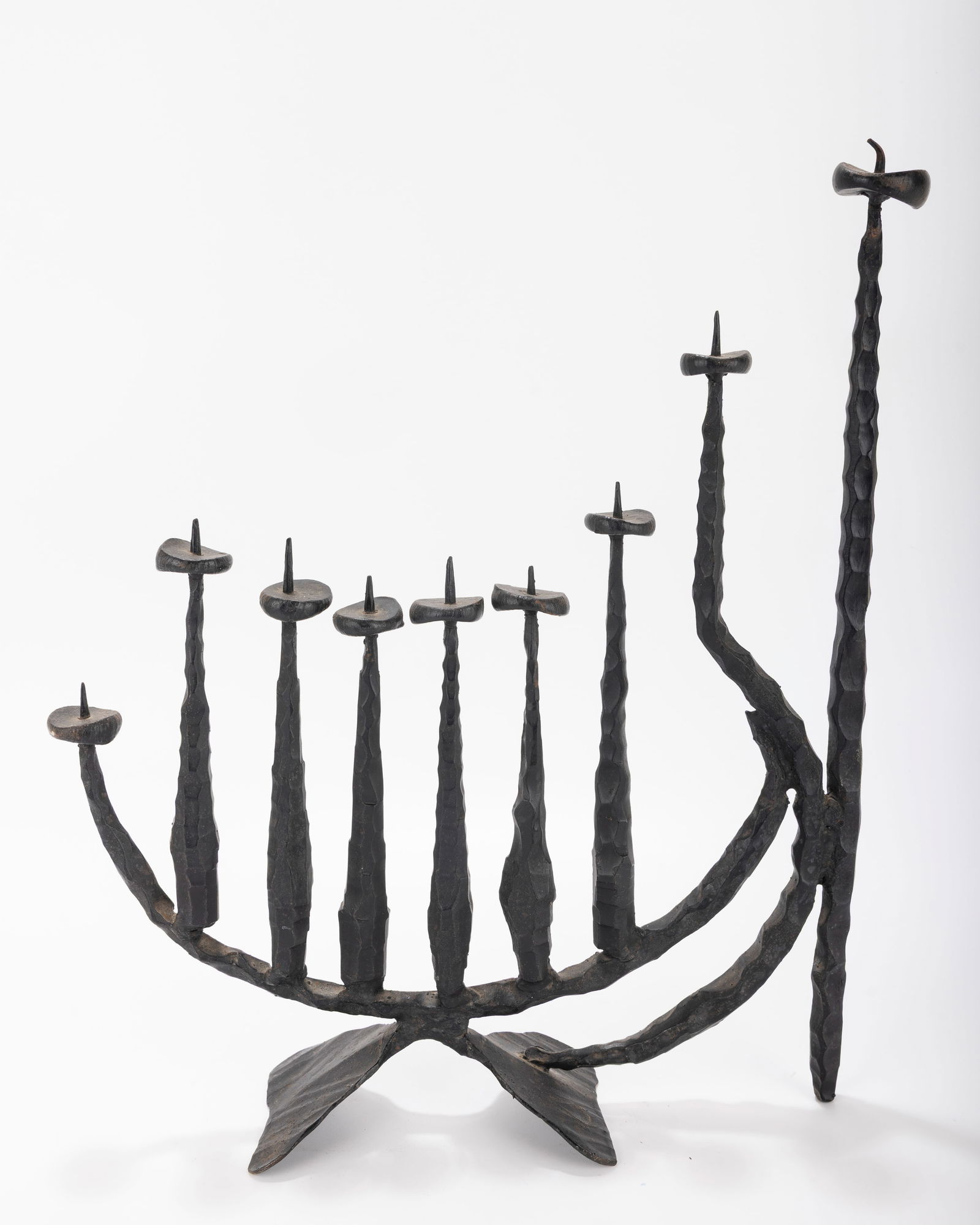 A LARGE CHANUKAH MENORAH BY DAVID PALOMBO (1920 - 1966). Israel. (1 of 1)