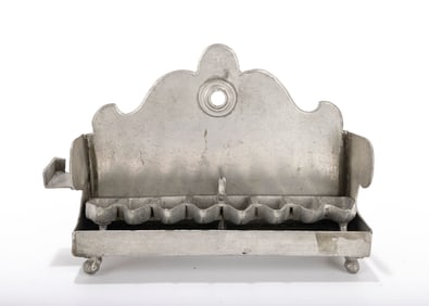 A PEWTER HANUKKAH LAMP. German or Dutch, c. 1800