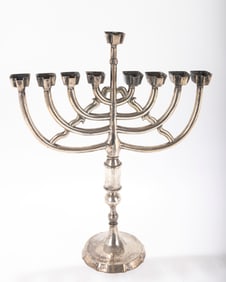 AN EXCEPTIONAL SILVER CHANUKAH MENORAH. Italy, 19th century.