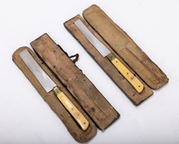 TWO CHALEFS. Made by Millers. Both for chickens. In the original cases.