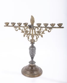A SILVERPLATED HANUKKAH LAMP. Germany, c. 1900.