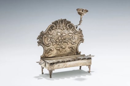 AN EARLY SILVER HANUKKAH LAMP BERLIN 1804 - 1815