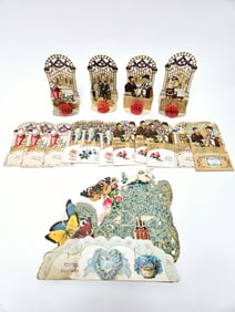 A COLLECTION OF SIXTEEN CUT OUT POP UP JEWISH NEW YEARS CARDS