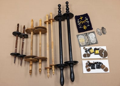 A GROUP OF EITZ CHAIM AND TEFILLIN AND OTHER SOFER'S OBJECTS