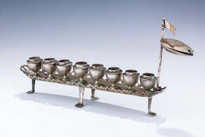 A SILVER CHANUKAH LAMP. Germany or Poland, c. 1790 – 1810.