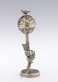 A SILVER SPICE CONTAINER. Probably China, c. 1890.