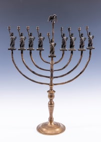 A RARE AND IMPORTANT HANUKKAH MENORAH BY MANFRED ANSON. Bergenfield, New Jersey, c. 1980.