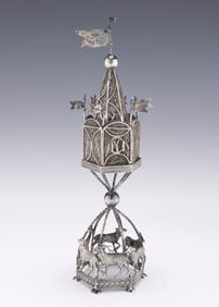 A LARGE SILVER SPICE CONTAINER. Poland, c. 1840.
