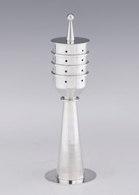 A STERLING SILVER SPICE TOWER BY DAVD HEINZ GUMBEL. Israel, c. 1980.