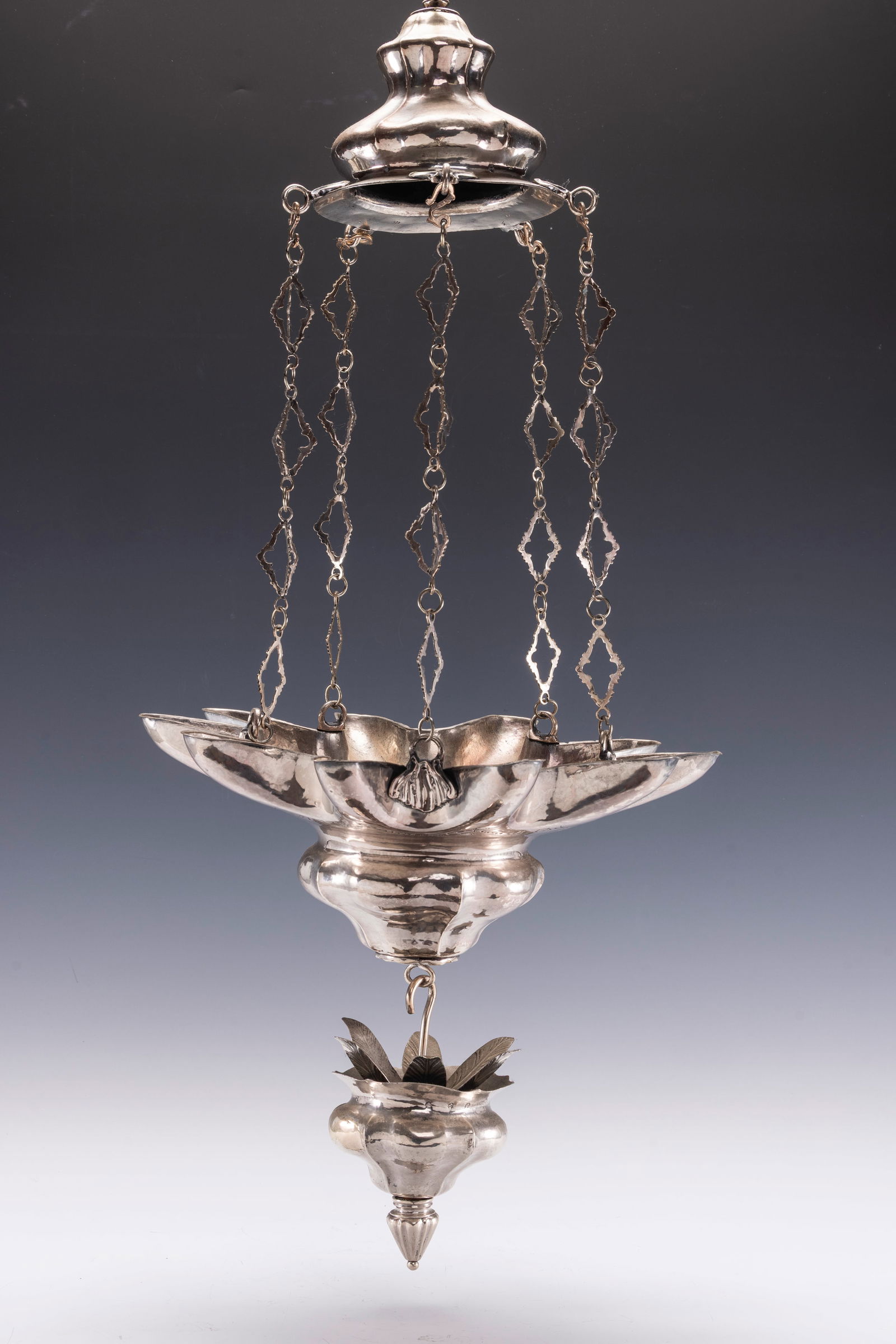 A RARE AND IMPORTANT SILVER SABBATH LAMP. Italy (1 of 8)