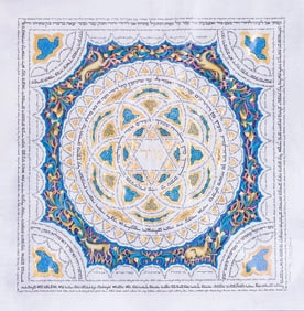 MICROGRAPHY: SHIR HASHIRIM HAND WRITTEN AND HAND DECORATED ON KLAF. Israel, modern.