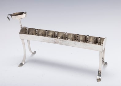 AN EARLY SILVER CHANUKAH LAMP. Germany, 18th century.