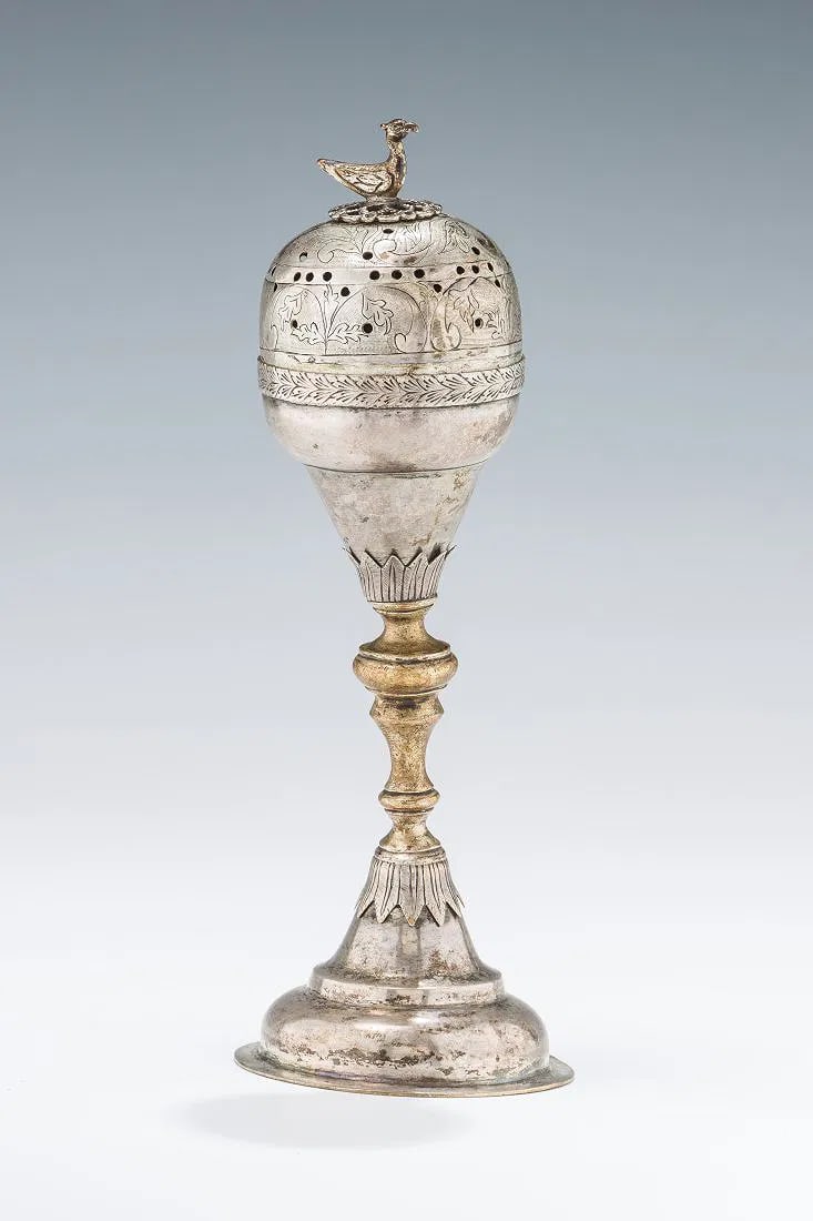 AN EARLY SILVER FRUIT FORM SPICE CONTAINER. Poland, c. 1820. (1 of 1)