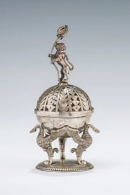 A SILVER SPICE CONTAINER. Probably Germany, c. 1840.