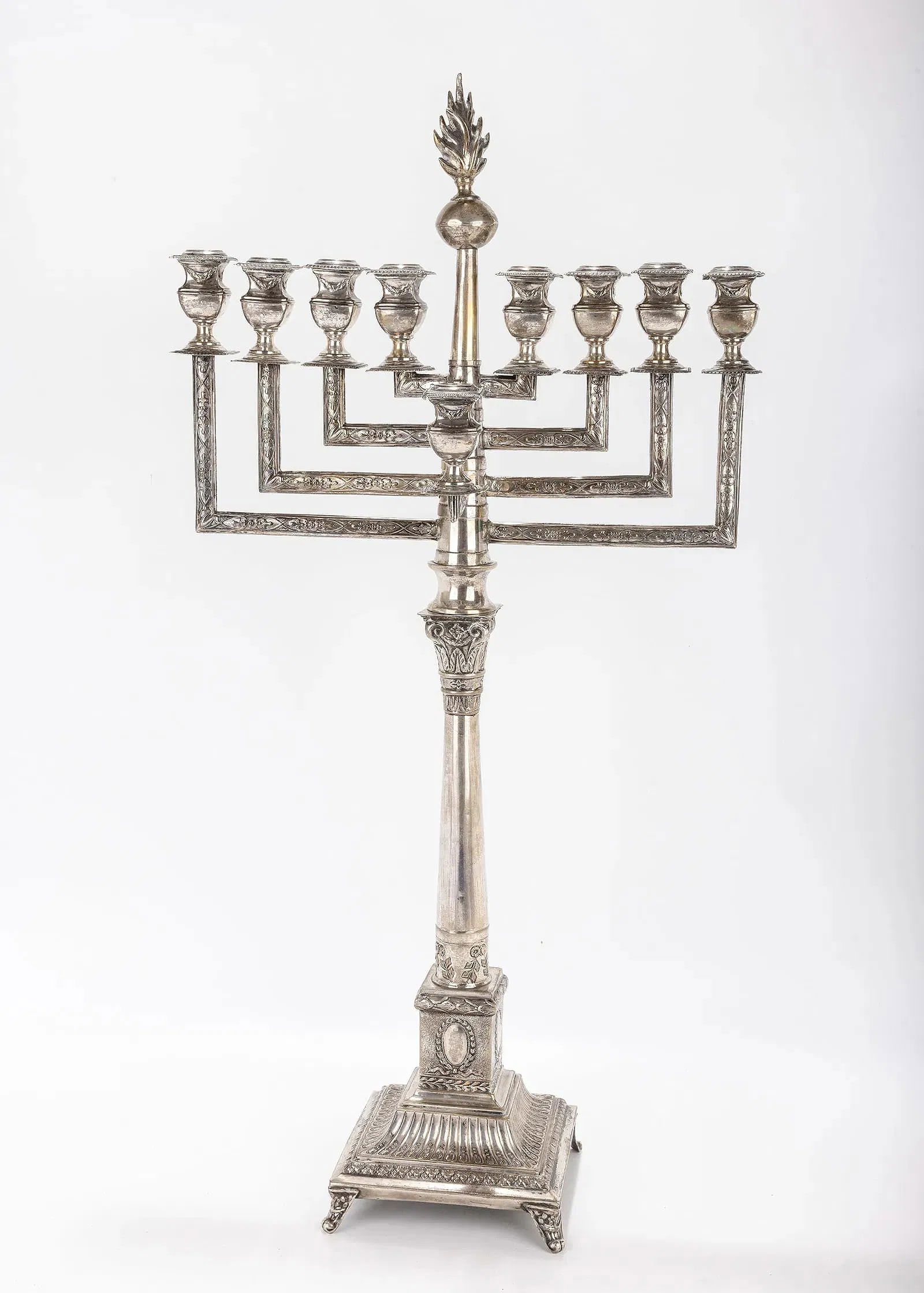A LARGE SILVER MENORAH. Warsaw, c.1900. (1 of 1)