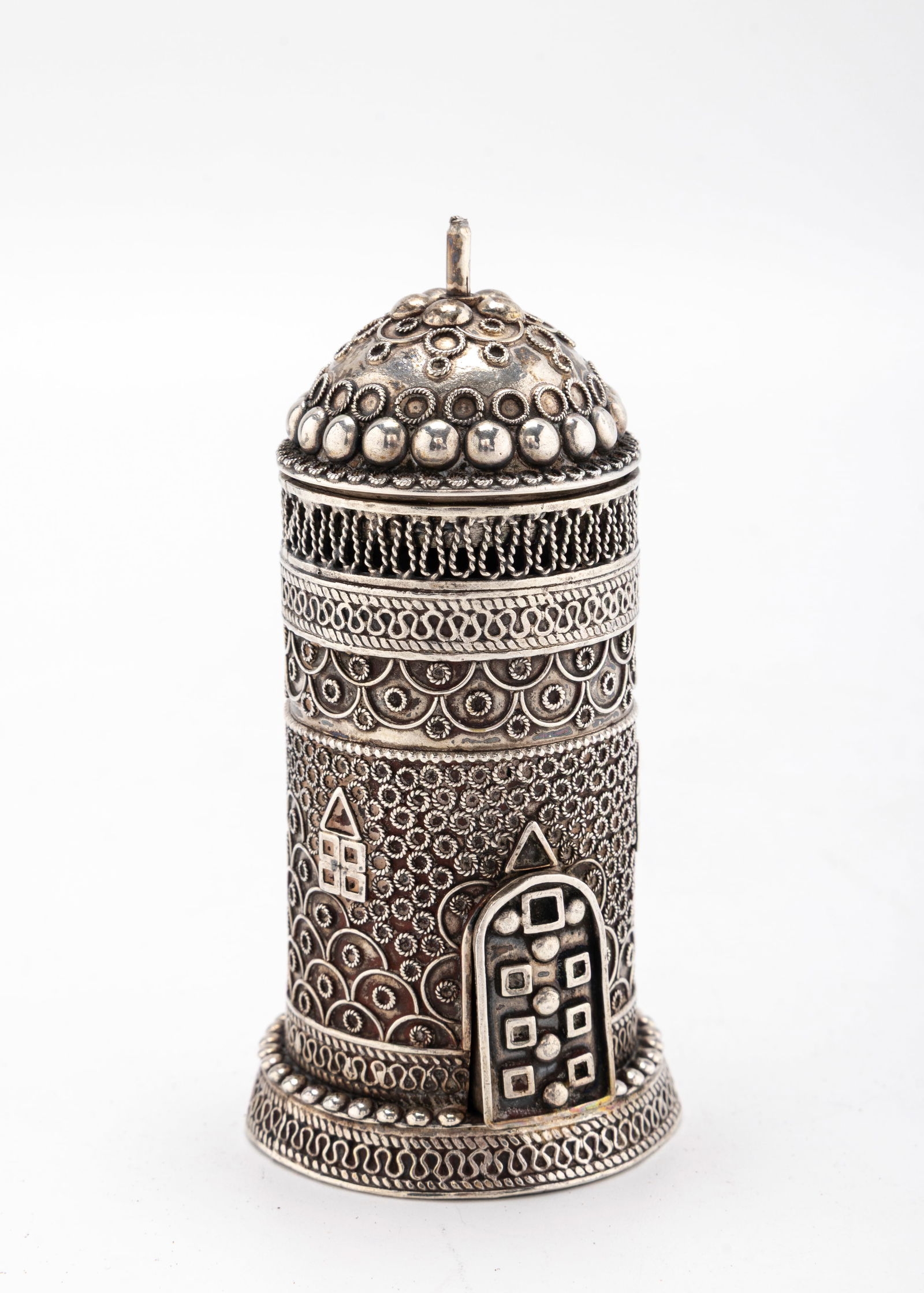 A SILVER SPICE CONTAINER BY IM FAIN. Israel, c. 1980 (1 of 3)