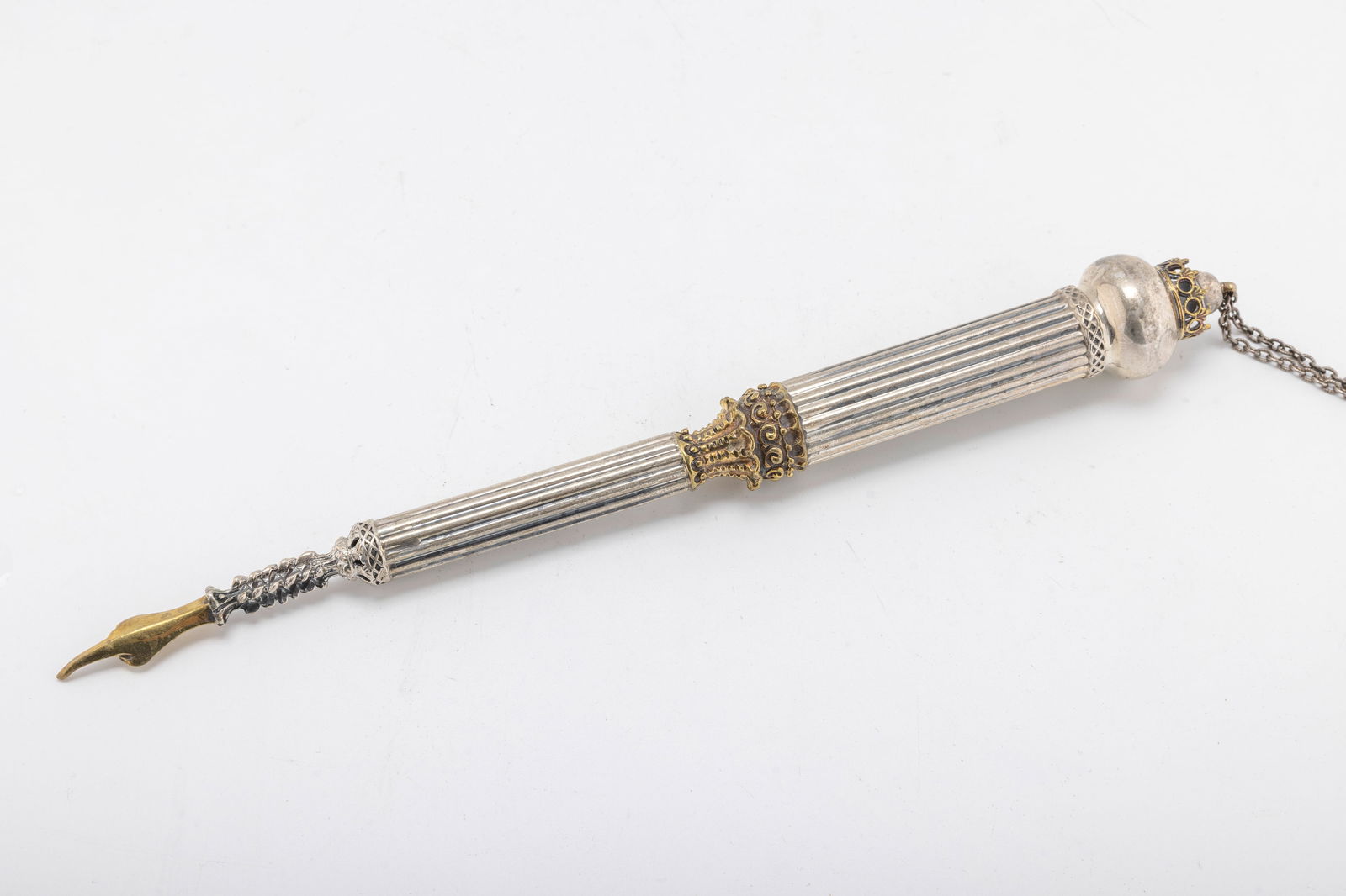 A STERLING SILVER AND BRASS TORAH POINTER. Israel, modern. (1 of 1)