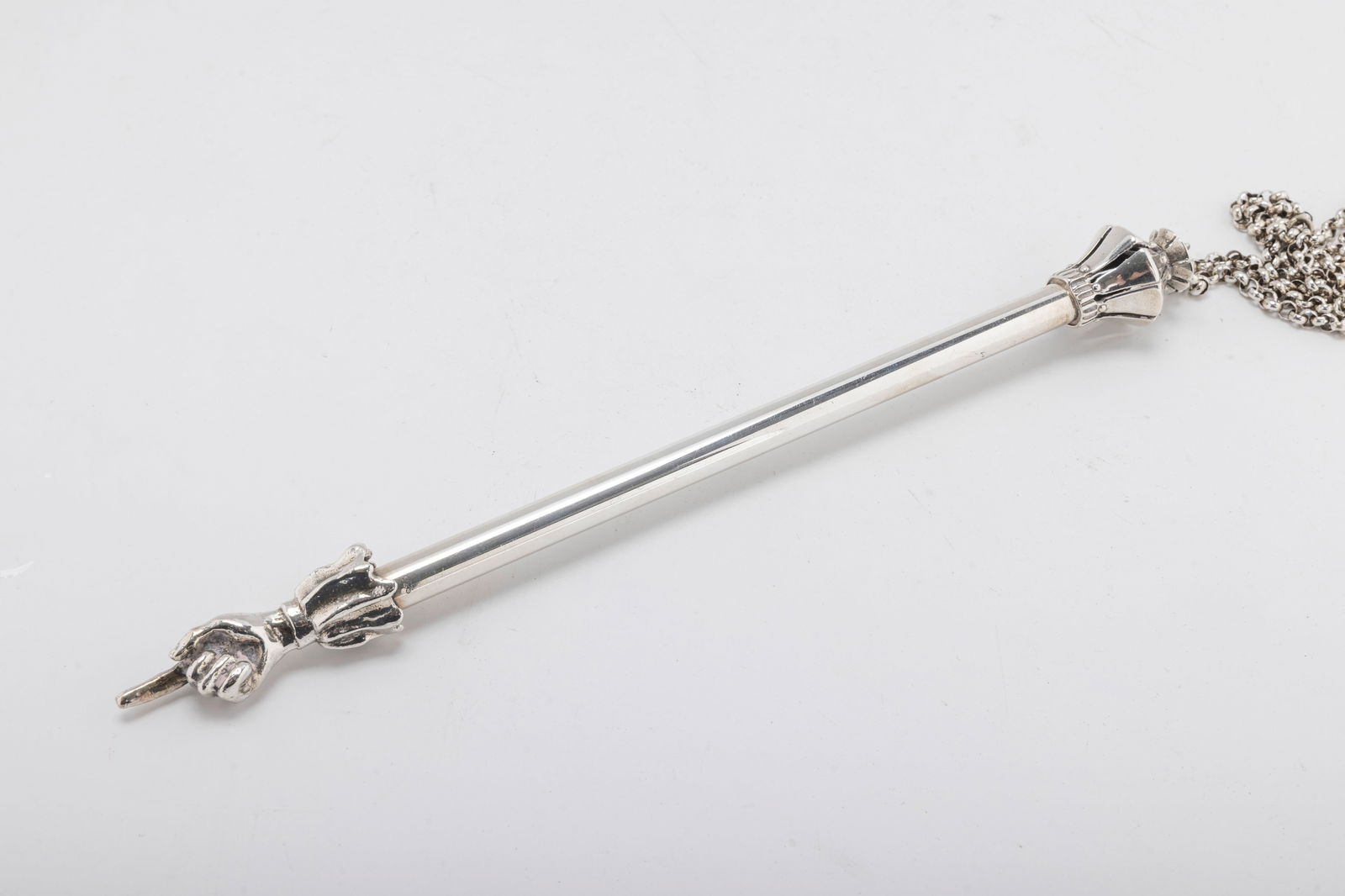 A STERLING SILVER TORAH POINTER. Probably Israel, modern. (1 of 1)