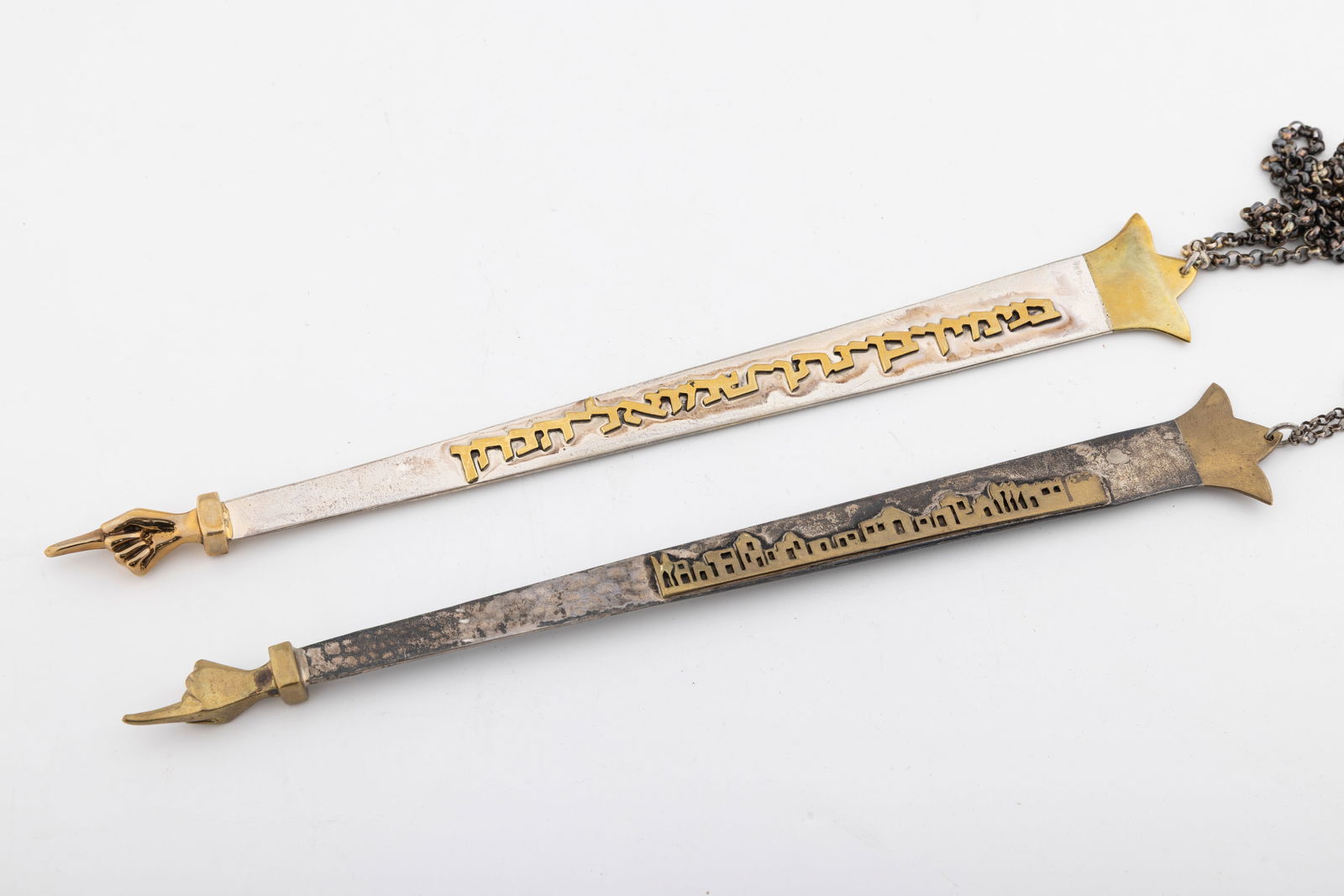 A GROUP OF TWO STERLING SILVER TORAH POINTERS (1 of 1)