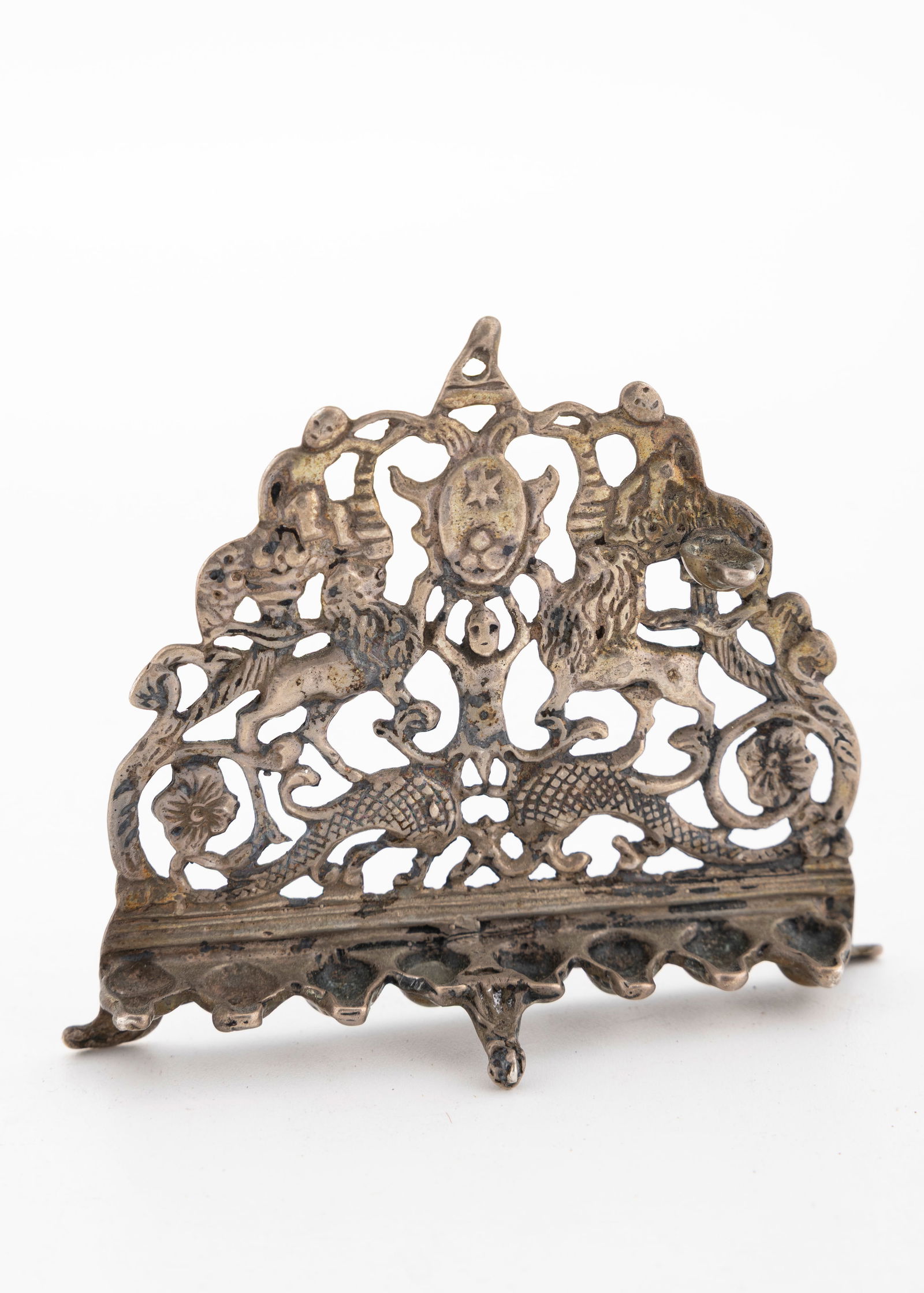 A MINIATURE SILVER HANUKKAH LAMP. Probably Dutch, 20th century (1 of 2)