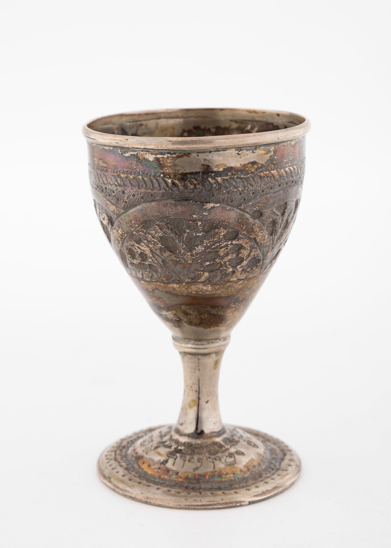 A RARE SEPHARDIC SILVER KIDDUSH CUP. Probably Morocco, 19th century. (1 of 3)